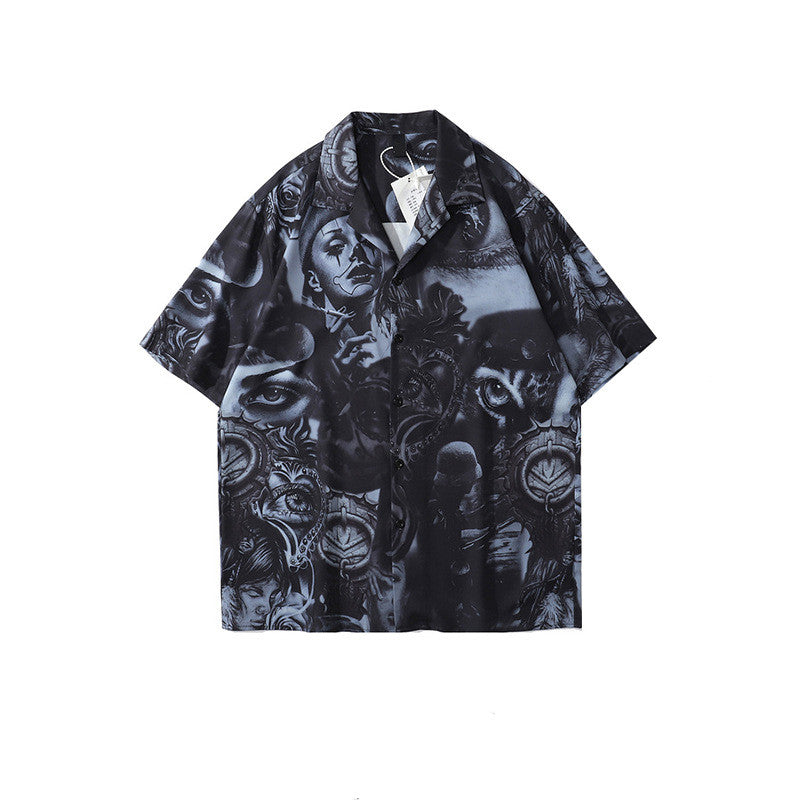 Color shirt men and women drop shoulder shirt short sleeve