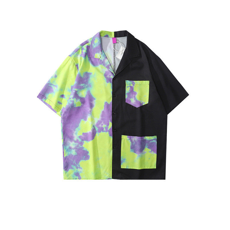 Color shirt men and women drop shoulder shirt short sleeve