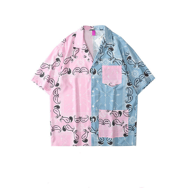 Color shirt men and women drop shoulder shirt short sleeve