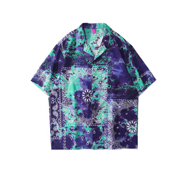 Color shirt men and women drop shoulder shirt short sleeve