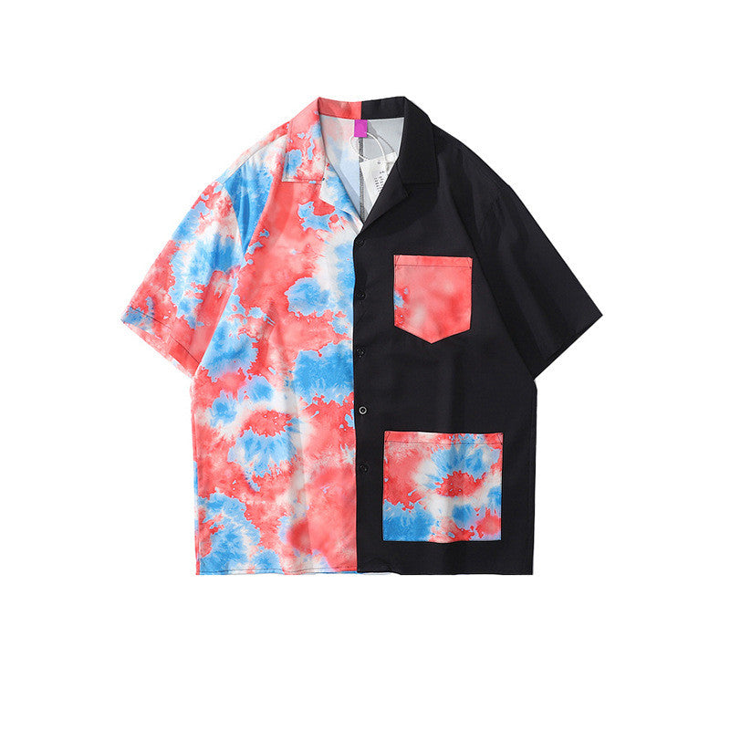 Color shirt men and women drop shoulder shirt short sleeve