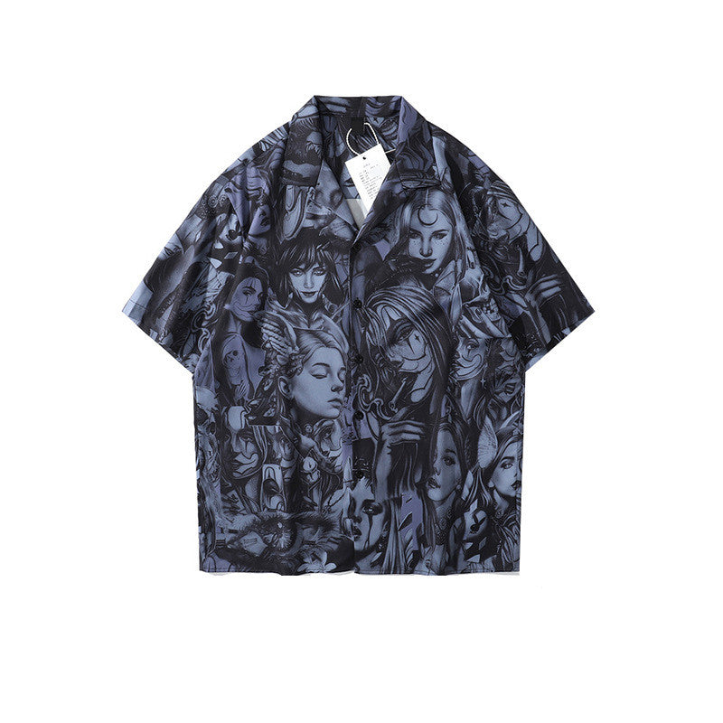 Color shirt men and women drop shoulder shirt short sleeve