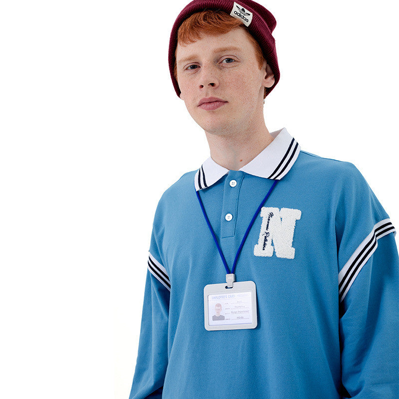 Age-Reducing College Style Polo Shirt Lapel Men And Women Couples Loose Long Sleeves